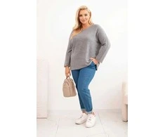 Moteriškas tamsiai rusvas megztinis Minos