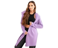 Moteriškas violetinis megztinis su gobtuvu Alison