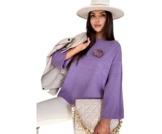 Moteriškas violetinis oversize megztinis Justi
