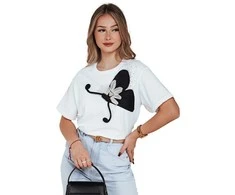 Moteriški balti marškinėliai Buterfly