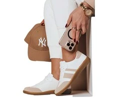 Moteriški balti su rusvomis detalėmis laisvalaikio batai Niti