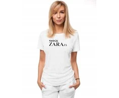 Moteriški baltos spalvos marškinėliai Zaraza