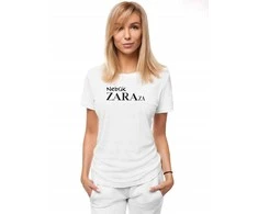 Moteriški baltos spalvos marškinėliai Zaraza