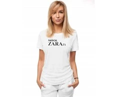 Moteriški baltos spalvos marškinėliai Zaraza
