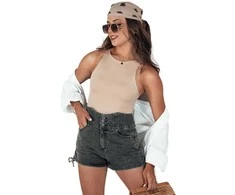 Moteriški juodi džinsiniai šortai Jeanlove