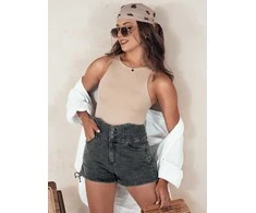 Moteriški juodi džinsiniai šortai Jeanlove