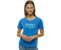 Moteriški mėlyni marškinėliai Prada