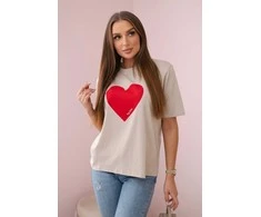 Moteriški smėlinės spalvos marškinėliai Madame