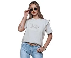 Moteriški šviesiai pilki marškinėliai Joy