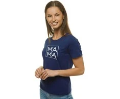 Moteriški tamsiai mėlyni marškinėliai MAMA