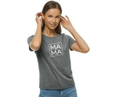 Moteriški tamsiai pilki marškinėliai MAMA