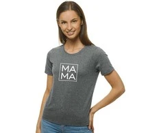 Moteriški tamsiai pilki marškinėliai MAMA