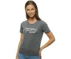Moteriški tamsiai pilki marškinėliai Prada