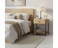 Naktinis staliukas su stalčiu ir lentyna Loft ModernHome