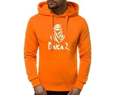 Oranžinis/baltas vyriškas džemperis su gobtuvu Dakar