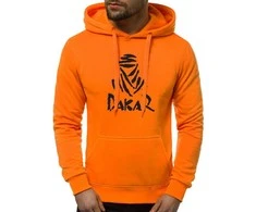 Oranžinis/juodas vyriškas džemperis su gobtuvu Dakar
