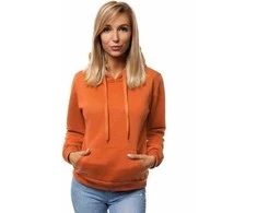 Oranžinis moteriškas džemperis su gobtuvu Molin