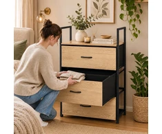 Pastatoma lentyna su 3 audinio stalčiais ModernHome