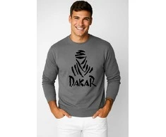 Pilkas džemperis be gobtuvo Dakar (juodas)