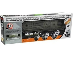 Pilkas muzikinis pianinas su mikrofonu