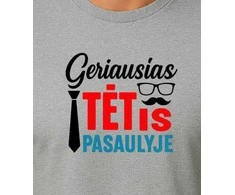 Pilki marškinėliai Geriausias tėtis pasaulyje (juodas)