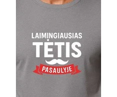 Pilki marškinėliai Laimingiausias tėtis (baltas)