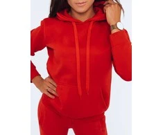 Raudonas moteriškas džemperis su gobtuvu Molin