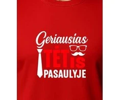 Raudoni marškinėliai Geriausias tėtis pasaulyje (baltas)
