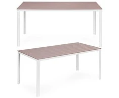 Smėlio spalvos stalas 6 asmenims 156 x 78 cm