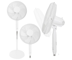 Standing Floor Fan 45W – 3 Modes, 5 Blades, Baltas