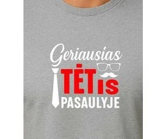 Šviesiai pilki marškinėliai Geriausias tėtis pasaulyje (baltas)