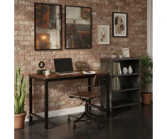 Tamsiai rudas kompiuterio/mokyklinis stalas 120x60 cm ModernHome