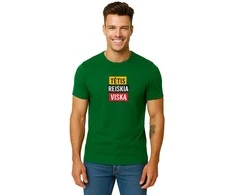 Tamsiai žali marškinėliai Tėtis reiškia viską