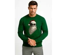 Tamsiai žalias džemperis be gobtuvo Santa