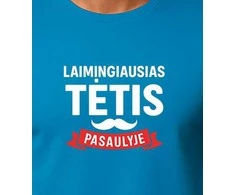 Turkio marškinėliai Laimingiausias tėtis (baltas)