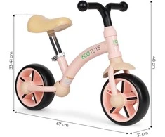 Vaikiškas krosinis dviratis EVA ratai reguliuojamas balnelis rožinis ECOTOYS