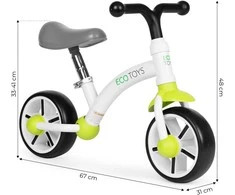 Vaikiškas krosinis dviratis su EVA ratukais, reguliuojamu balneliu, žalias ECOTOYS