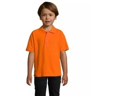 Vaikiški oranžinės spalvos polo marškinėliai Enjoy