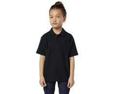 Vaikiški unisex juodos spalvos polo marškinėliai Enjoy