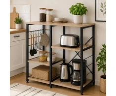 Virtuvės ir prieškambario lentyna 90cm su kabliukais ModernHome