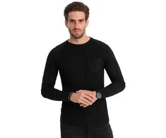 Vyriška juodi marškinėliai ilgomis rankovėmis Doug