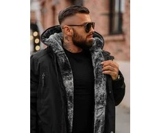 Vyriška juodos spalvos žieminė striukė Max