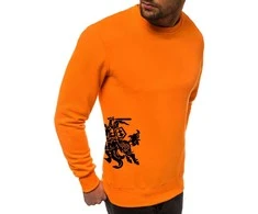 Vyriškas džemperis - oranžinis su herbu ant šono Vytis
