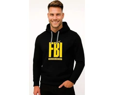 Vyriškas juodas džemperis su gobtuvu FBI