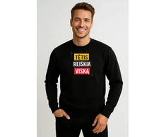 Vyriškas juodas džemperis Tėtis reiškai viską