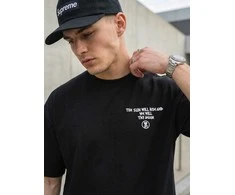 Vyriškas juodas oversize marškinėlis „Jevin“