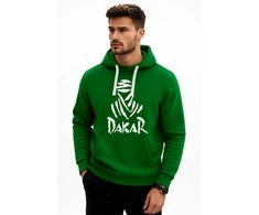 Vyriškas tamsiai žalias džemperis su gobtuvu Dakar (baltas)