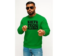 Vyriškas žalias džemperis be gobtuvo Kietų tėčių klubas (juodas)