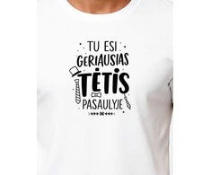 Vyriški balti marškinėliai Geriausias tėtis (juodas)
