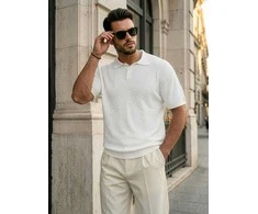Vyriški balti polo marškinėliai Style